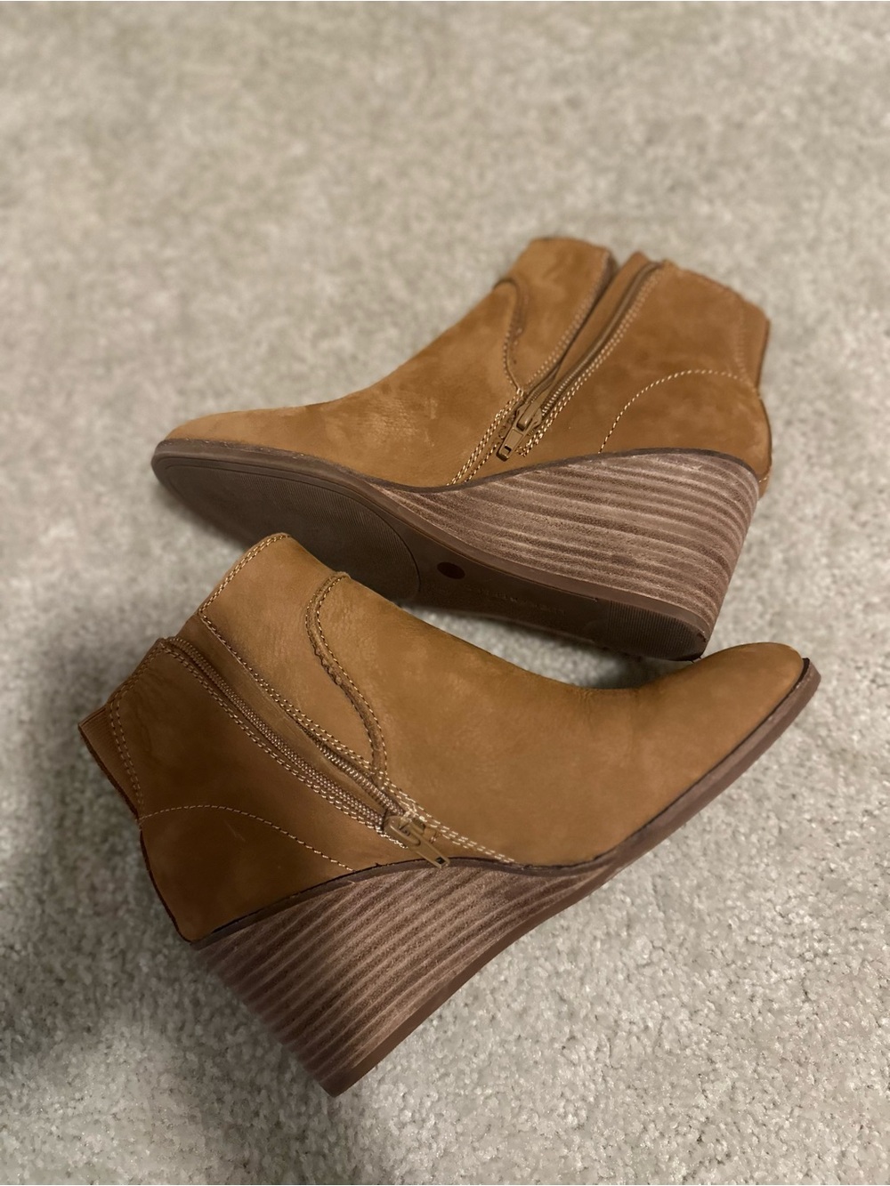 Lucky Brand Tan Suede Ankle Booties